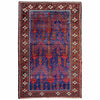 Natural Baluch Area Rug Handmade Multi Floral 6x9 ft