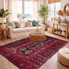Baluchi Rug Handmade Multi Geometric 4x6 ft
