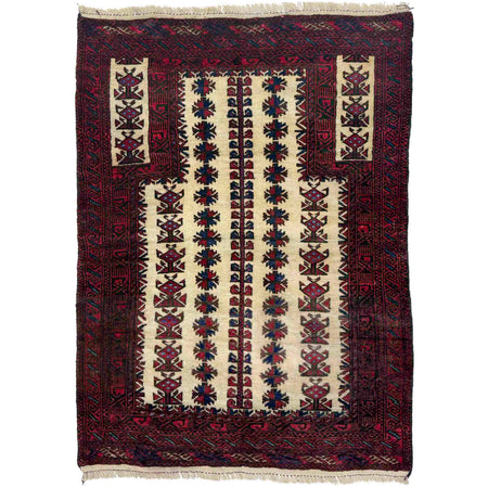 Baluchi Rug Handmade Multi Prayer Design 2x4 ft