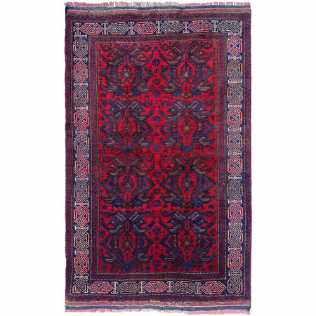 Baluchi Rug Handmade Multi Geometric 3x5 ft