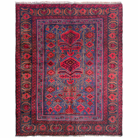 Baluchi Rug Handmade Multi Floral 4x6 ft