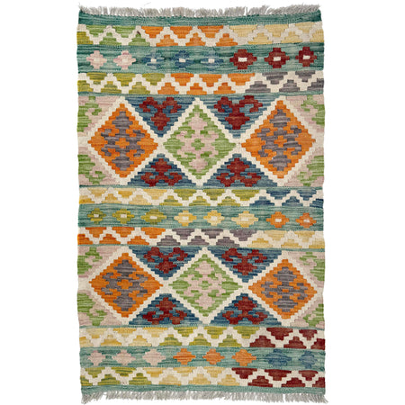 Handmade Multi Kilim Geometric 2x4 ft