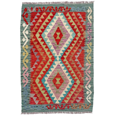 Handmade Multi Kilim Geometric 2x4 ft