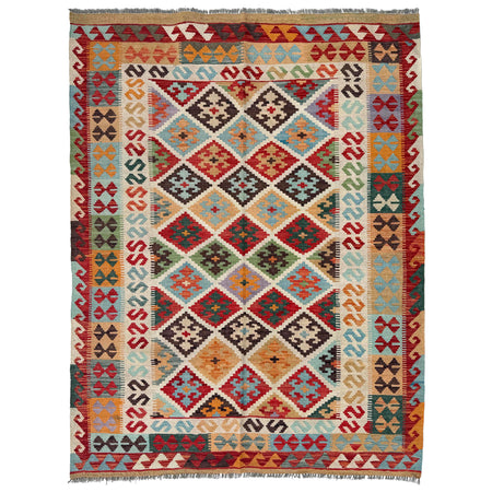 Handmade Multi Kilim Geometric 4x7 ft