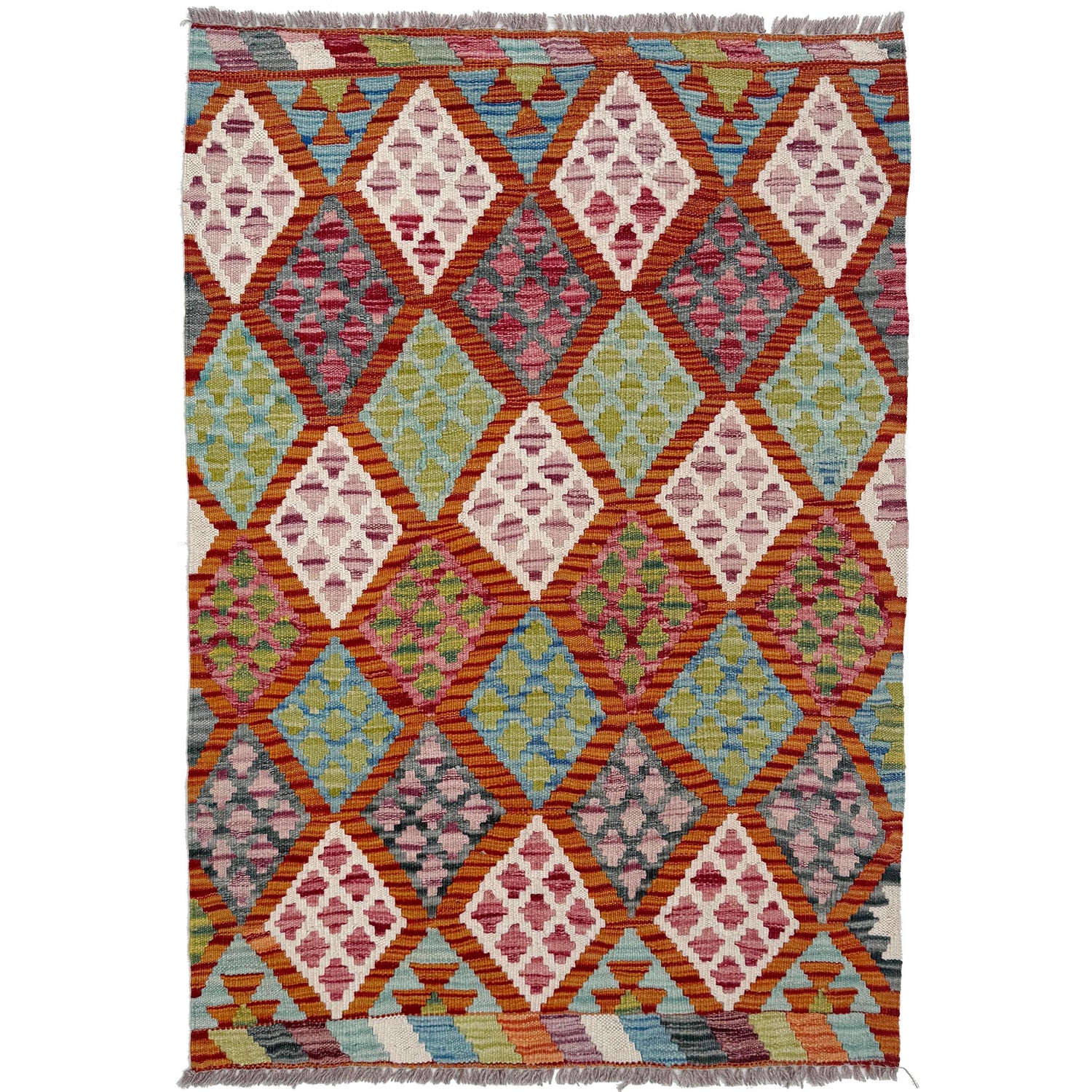 Handmade Multi Kilim Geometric 2x4 ft