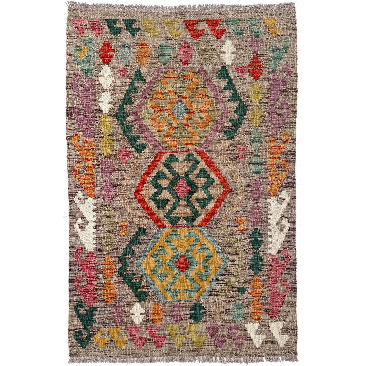 Handmade Multi Kilim Geometric 2x4 ft