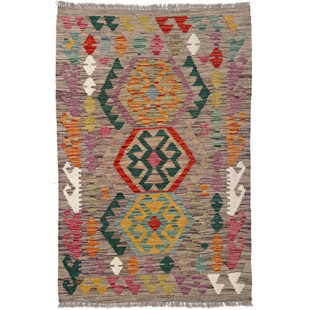 Handmade Multi Kilim Geometric 2x4 ft