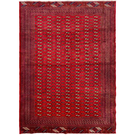Bokhara Rug Handmade Deep Red Medallion 6x9 ft
