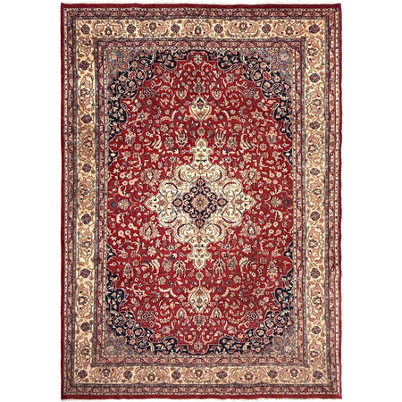 Kashan Area Rug Handmade Multi Medallion 9x12 ft