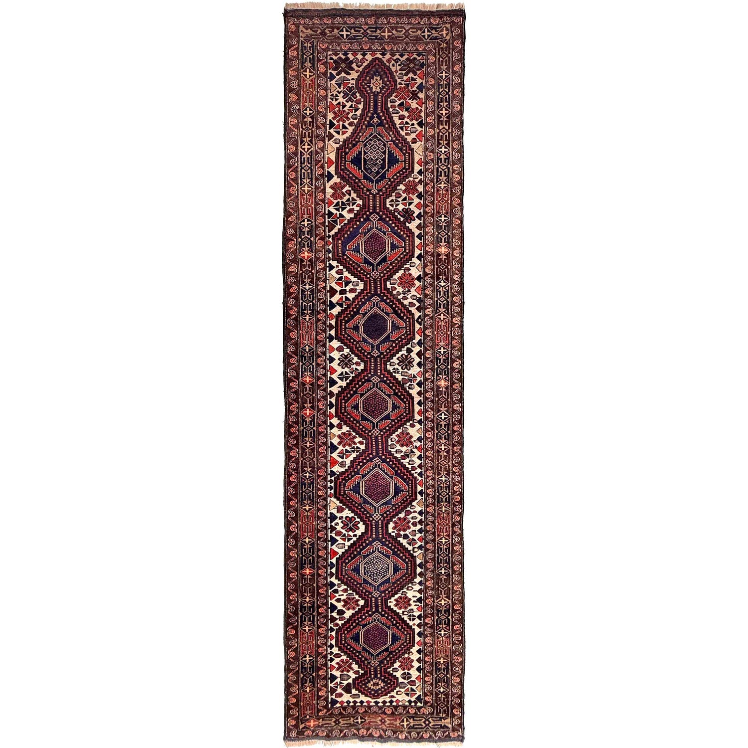 Barjasta Runner Rug Handmade Multi Floral 13' ft Runner