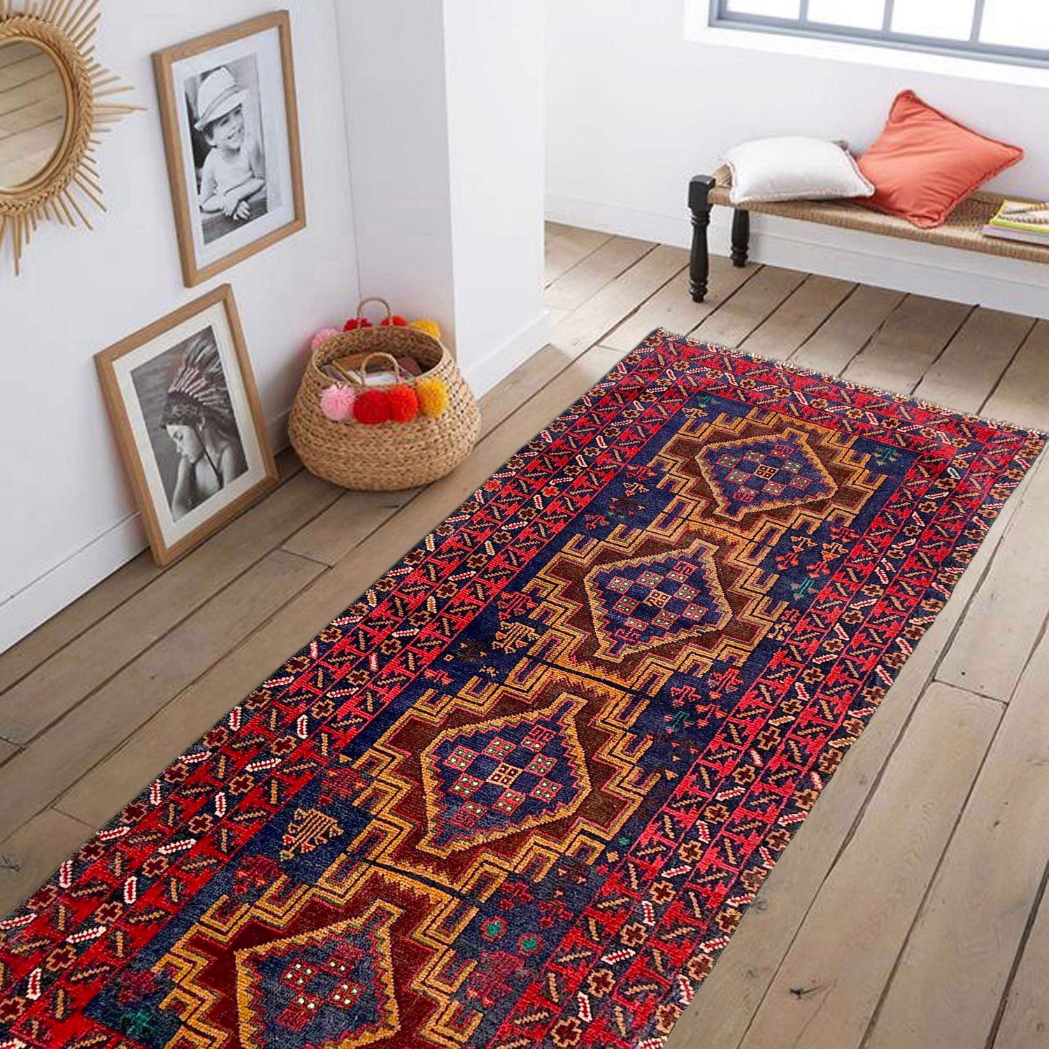 Baluchi Runner Rug Handmade Multi 6' Runner