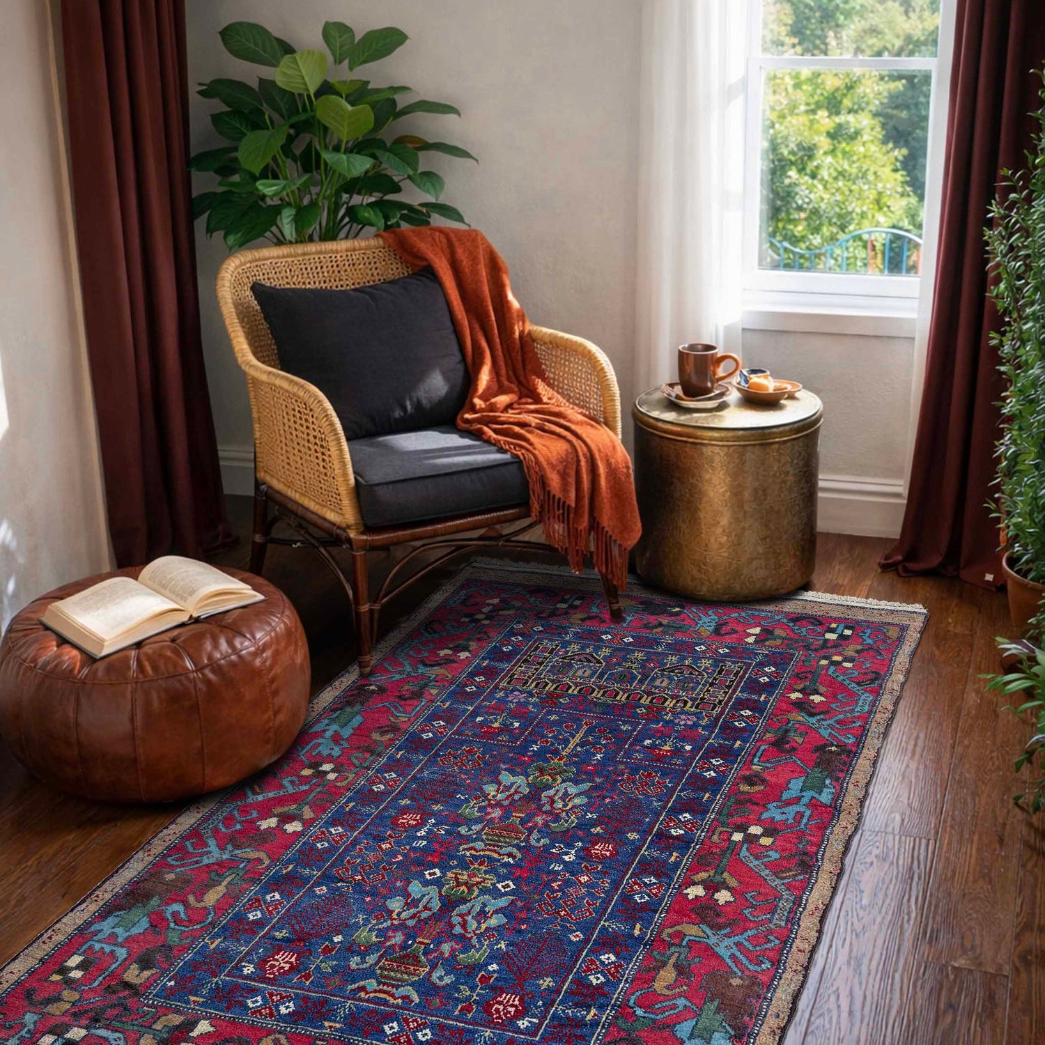 Baluchi Rug Handmade Multi Geometric 3x5 ft