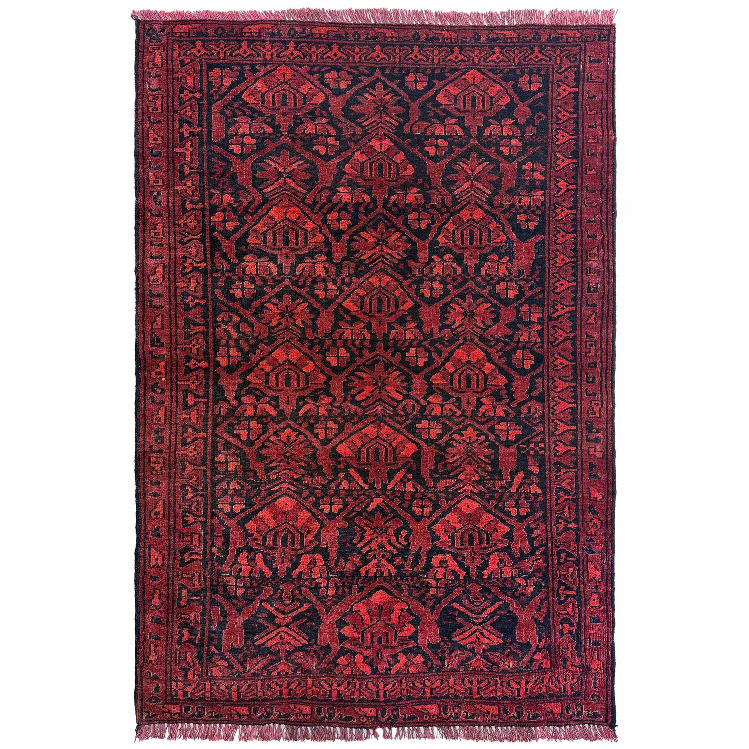 Baluchi Rug Handmade Multi Geometric 2x4 ft