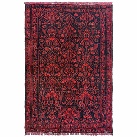 Baluchi Rug Handmade Multi Geometric 2x4 ft