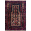Baluchi Rug Handmade Multi Prayer Design 2x4 ft