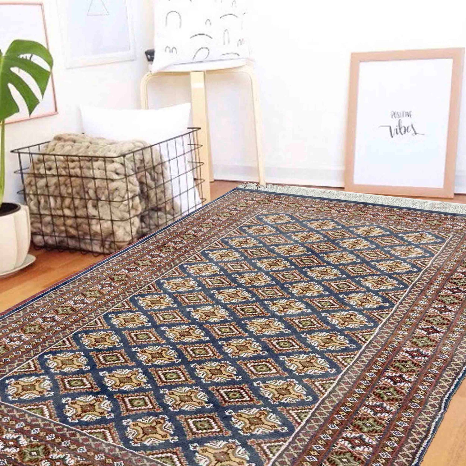 Jaldar Area Rug Handmade Multi Floral 4x6 ft