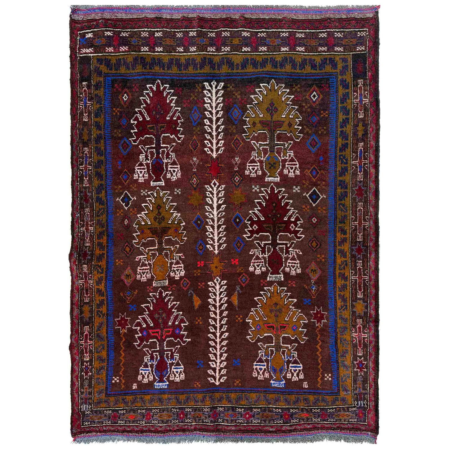 Baluchi Rug Handmade Multi Geometric 3x5 ft