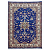 Jaldar Area Rug Handmade Blue Floral 4x6 ft