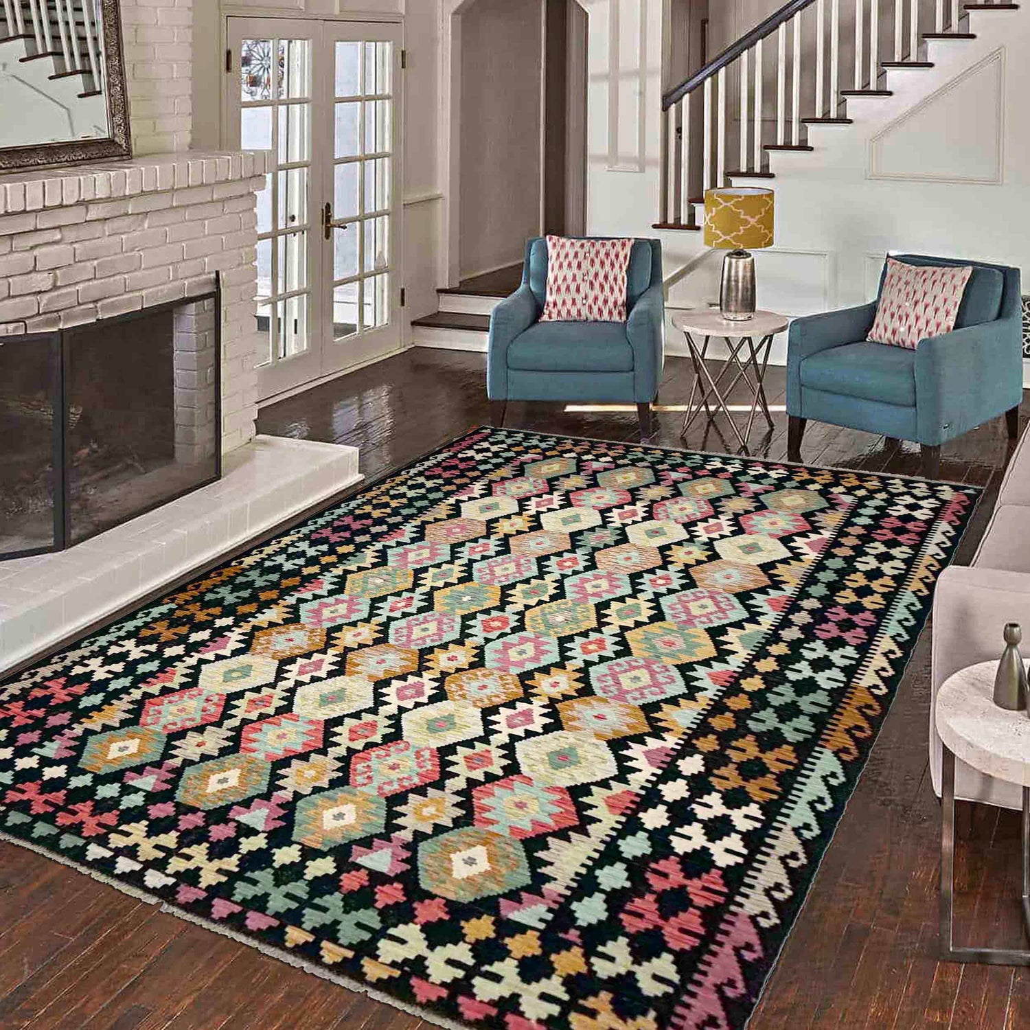 Handmade Multi Kilim Geometric 7x10 ft