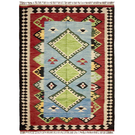 Handmade Multi Kilim Geometric 4x7 ft