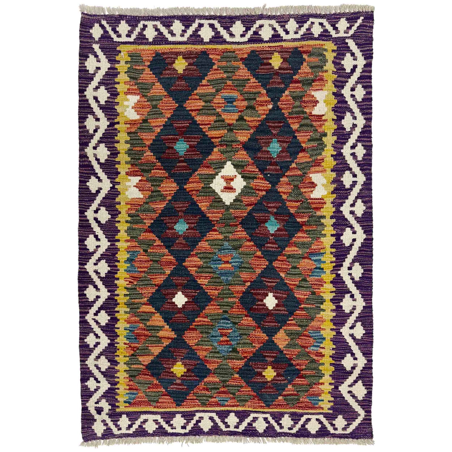 Handmade Multi Kilim Geometric 2x4 ft