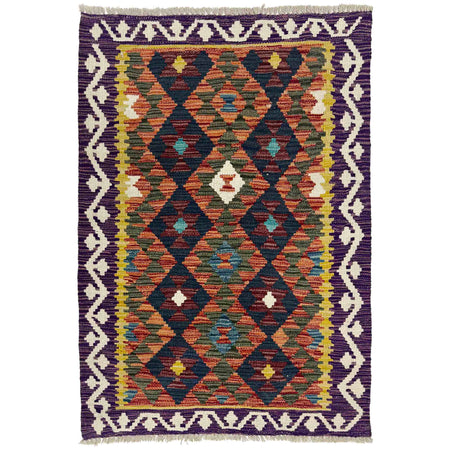 Handmade Multi Kilim Geometric 2x4 ft