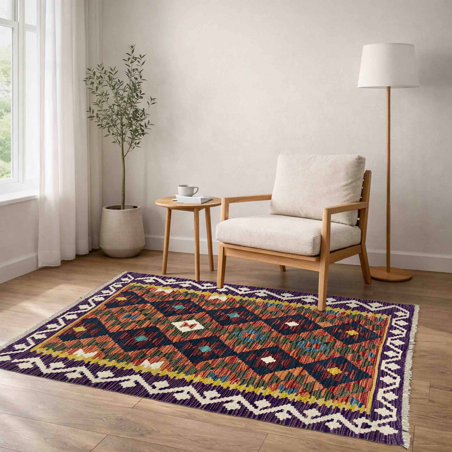 Handmade Multi Kilim Geometric 2x4 ft
