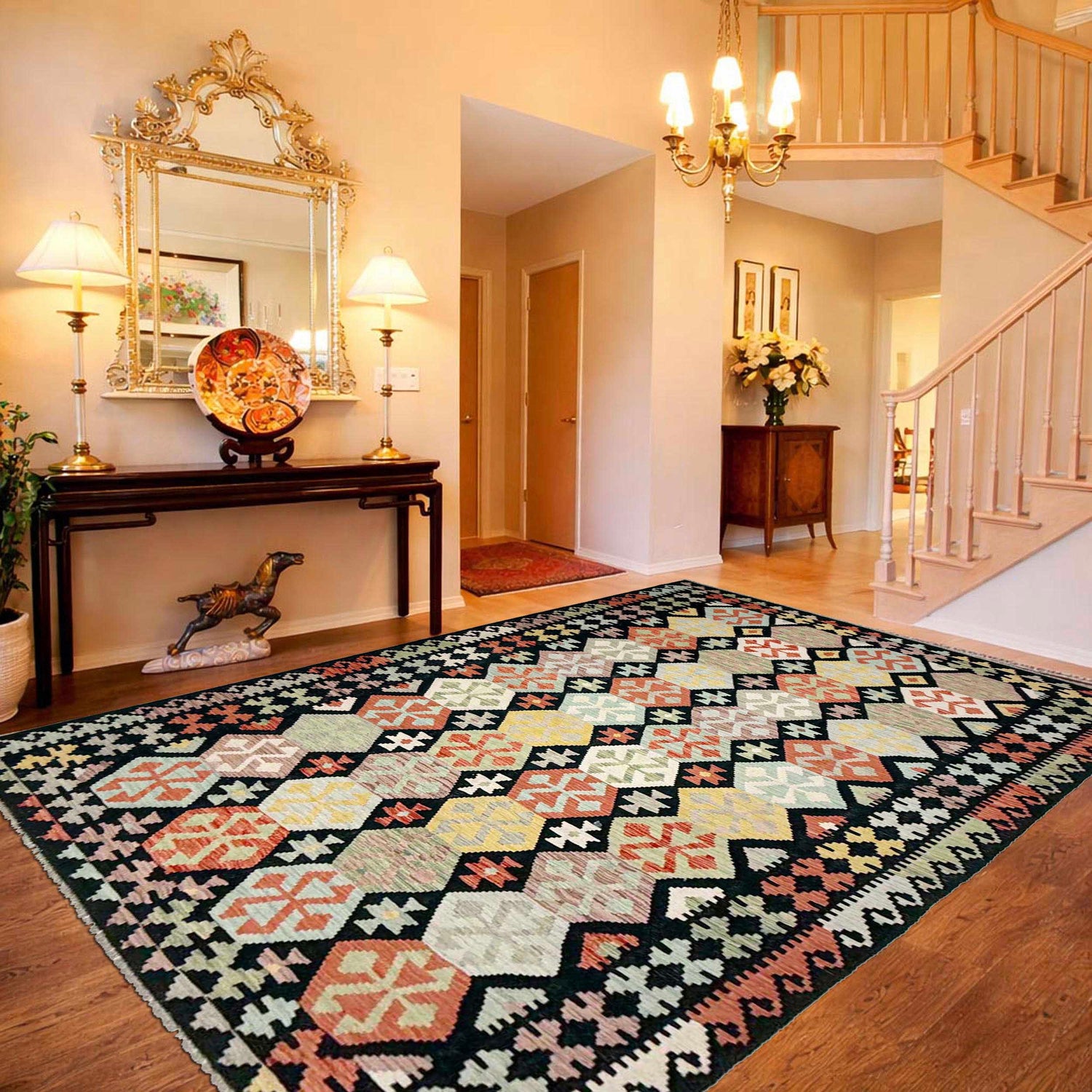 Handmade Multi Kilim Geometric 7x10 ft