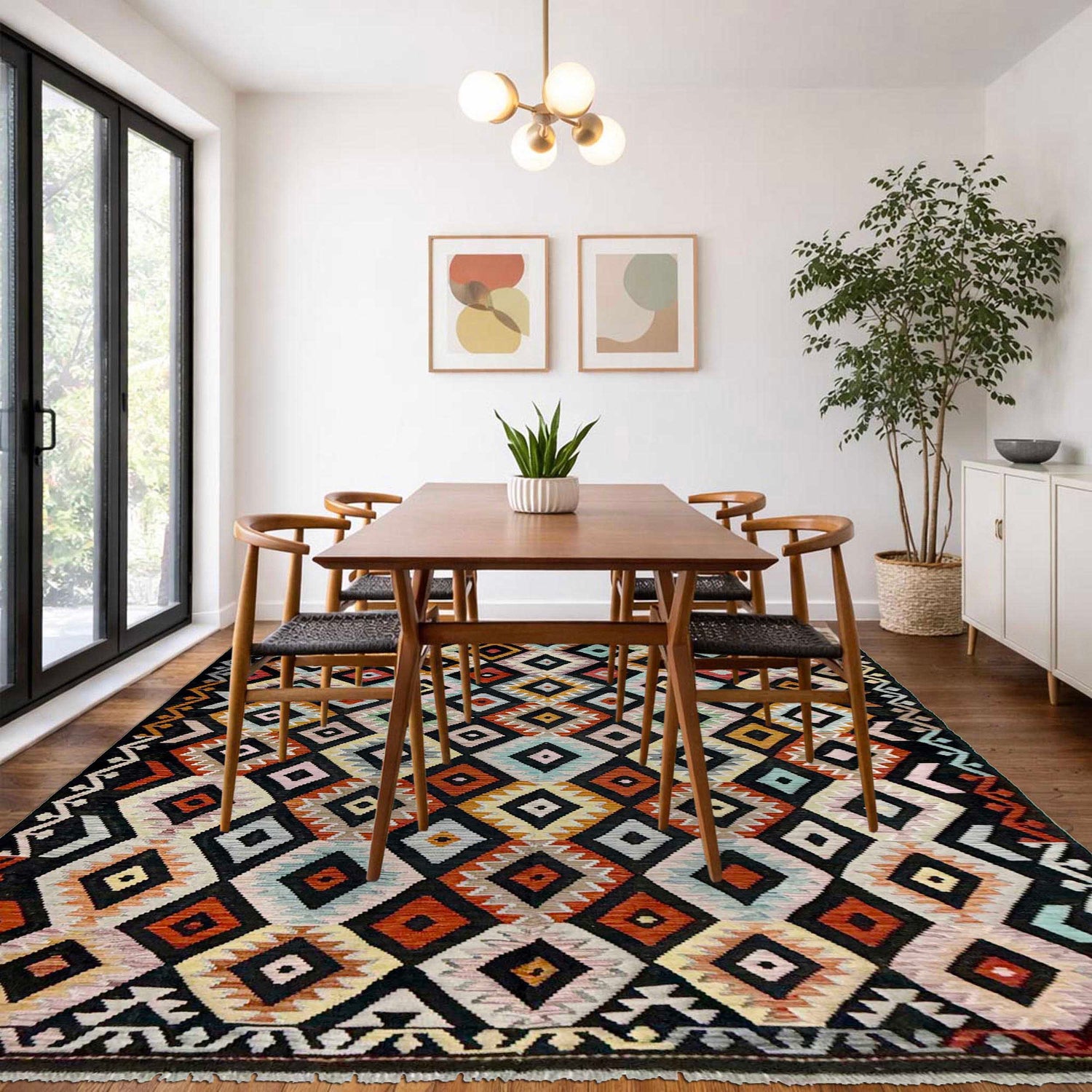 Handmade Multi Kilim Geometric 7x10 ft