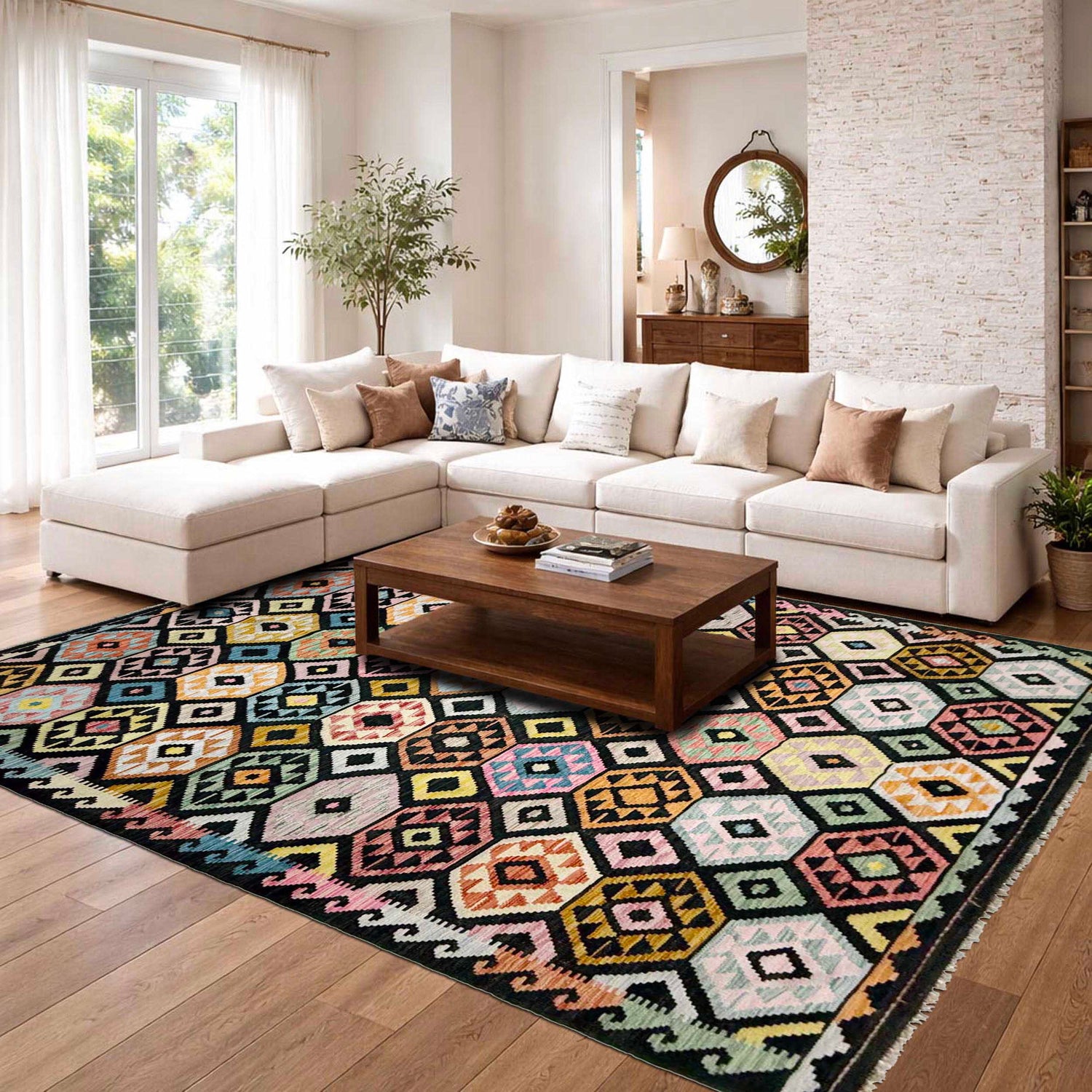 Handmade Multi Kilim Geometric 7x10 ft