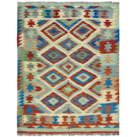 Handmade Multi Kilim Geometric 4x7 ft