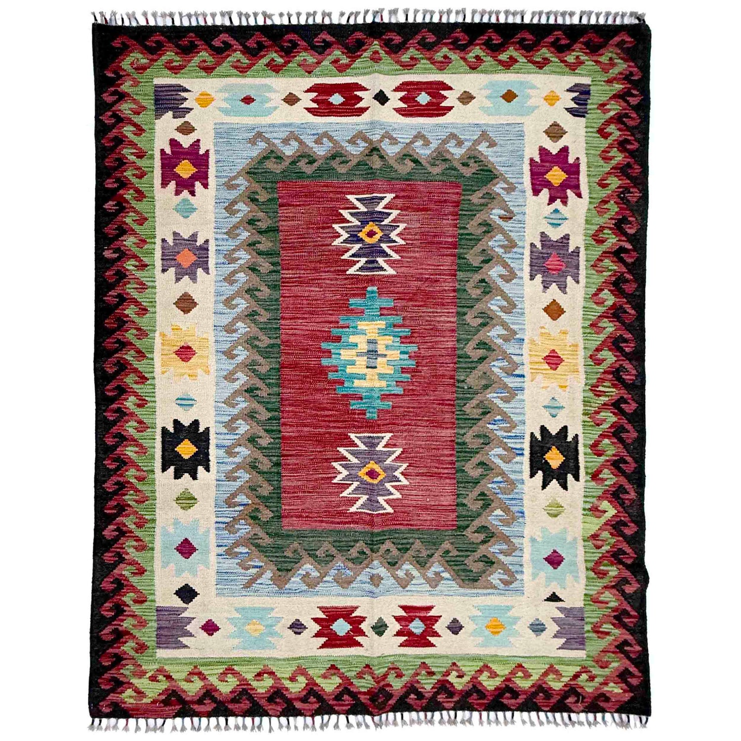 Handmade Multi Kilim Geometric 4x7 ft