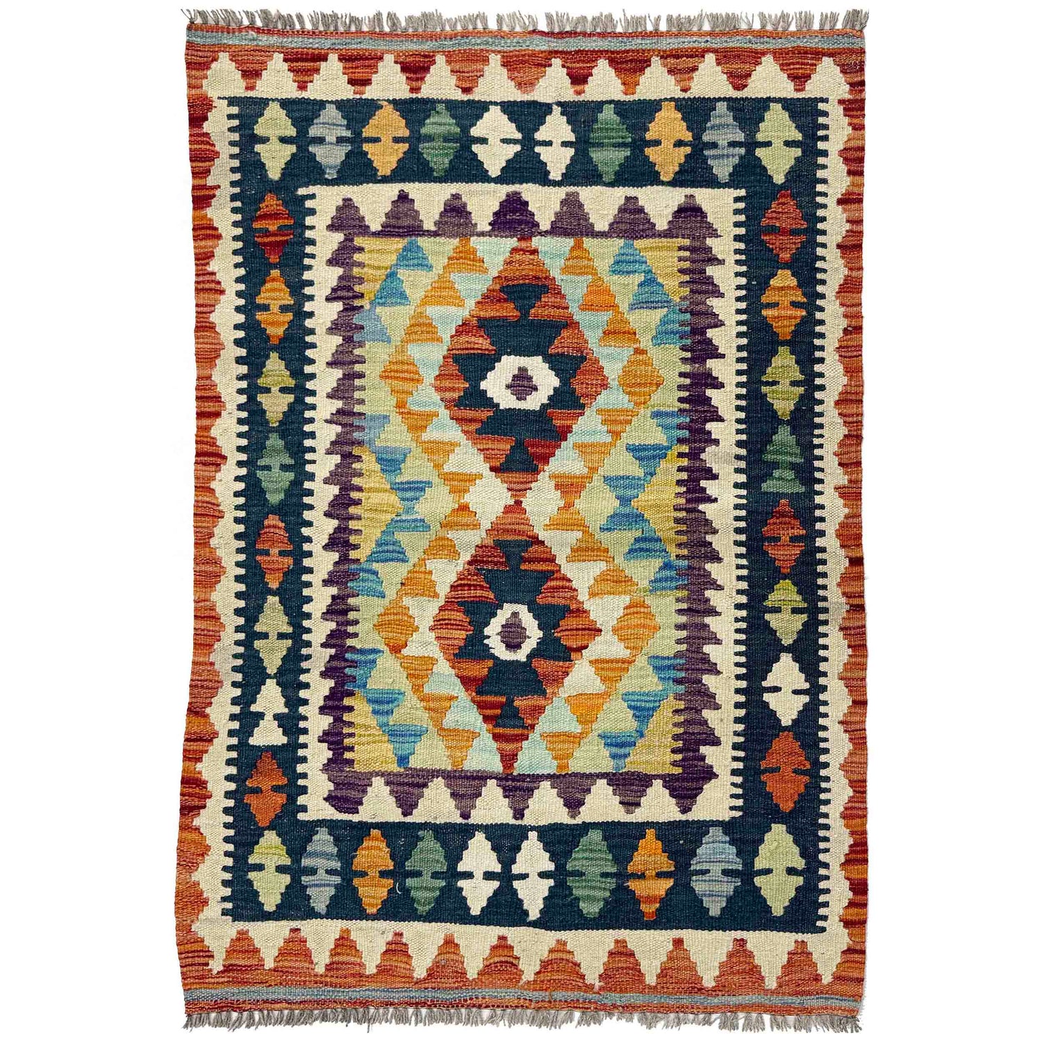 Handmade Multi Kilim Geometric 2x4 ft
