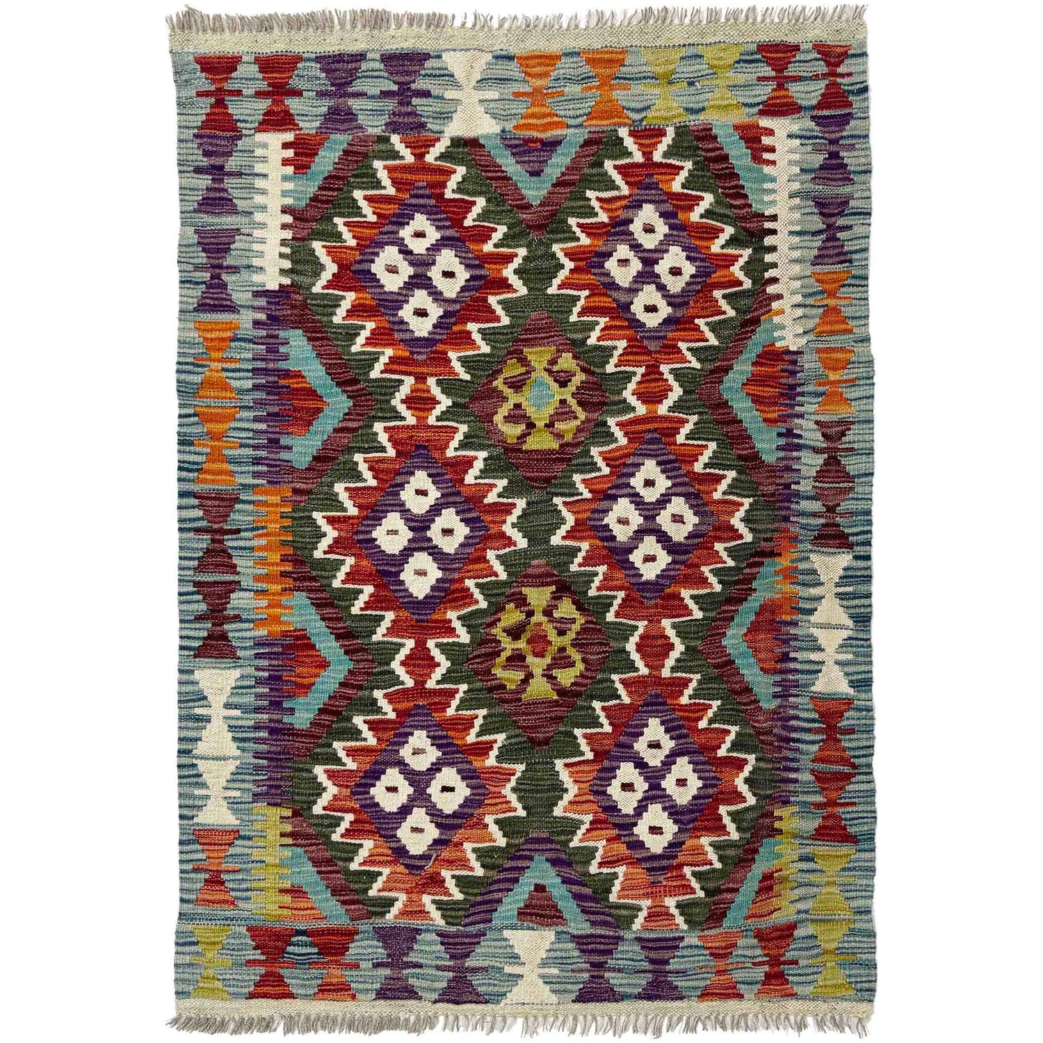 Handmade Multi Kilim Geometric 2x4 ft