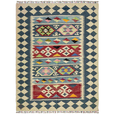 Handmade Multi Kilim Geometric 4x7 ft