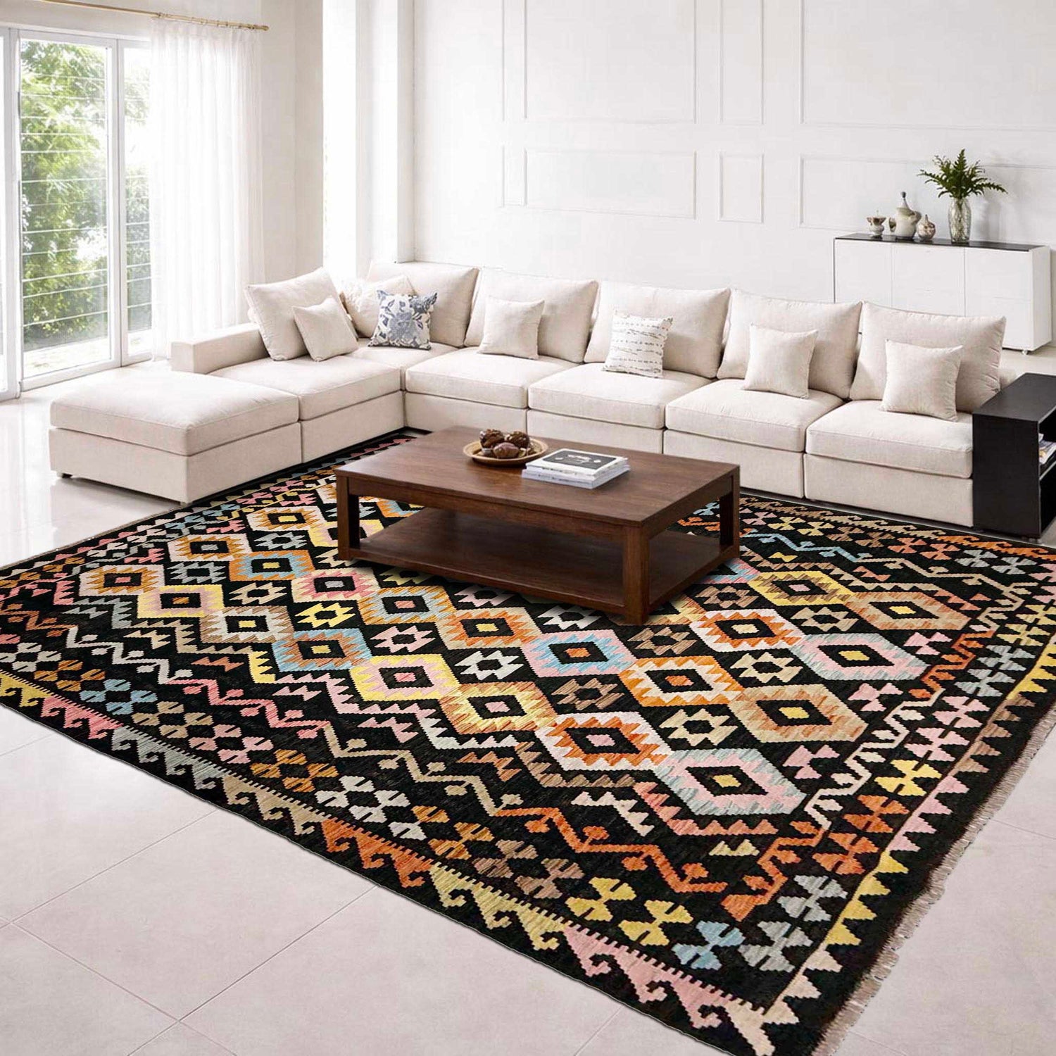 Handmade Multi Kilim Geometric 7x10 ft