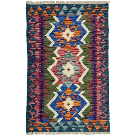 Handmade Multi Kilim Geometric 2x4 ft