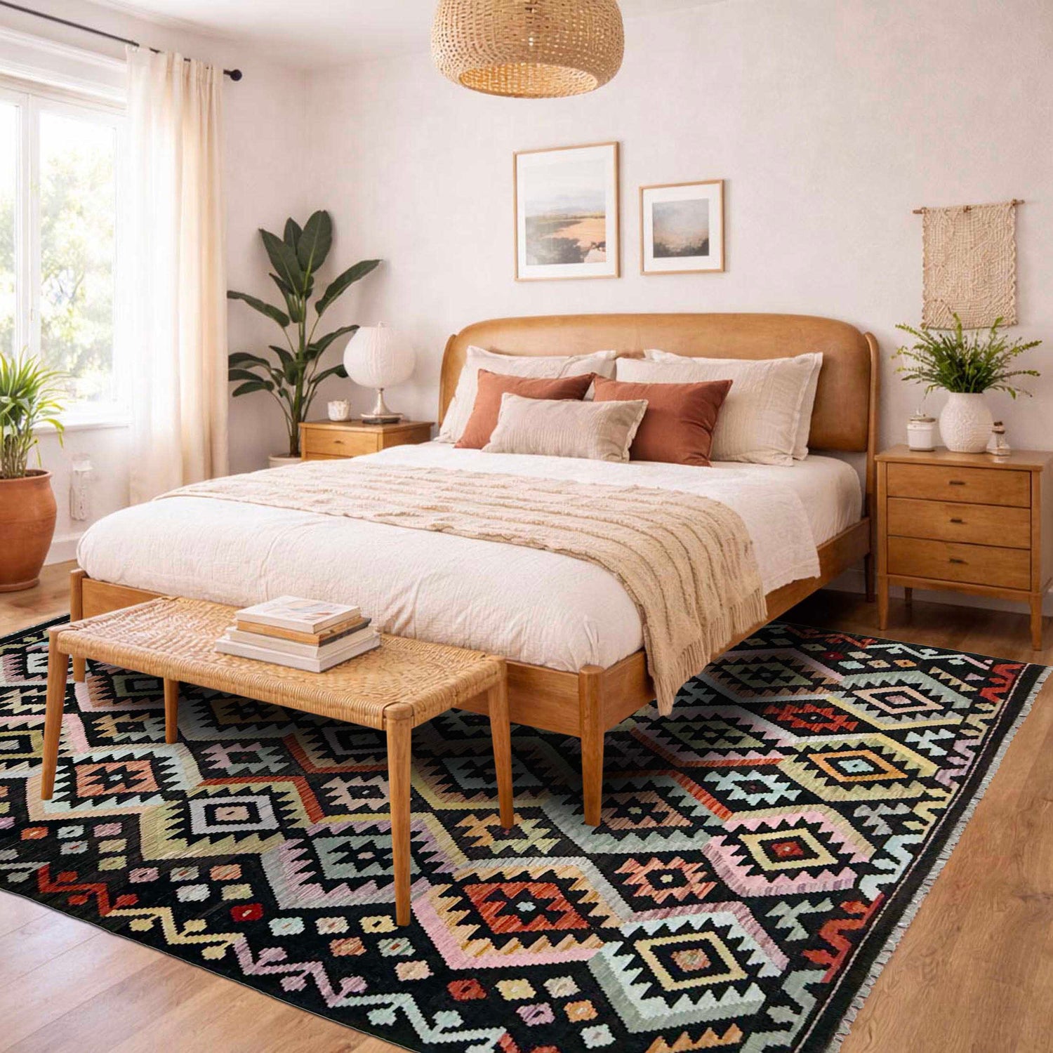 Handmade Multi Kilim Geometric 7x10 ft