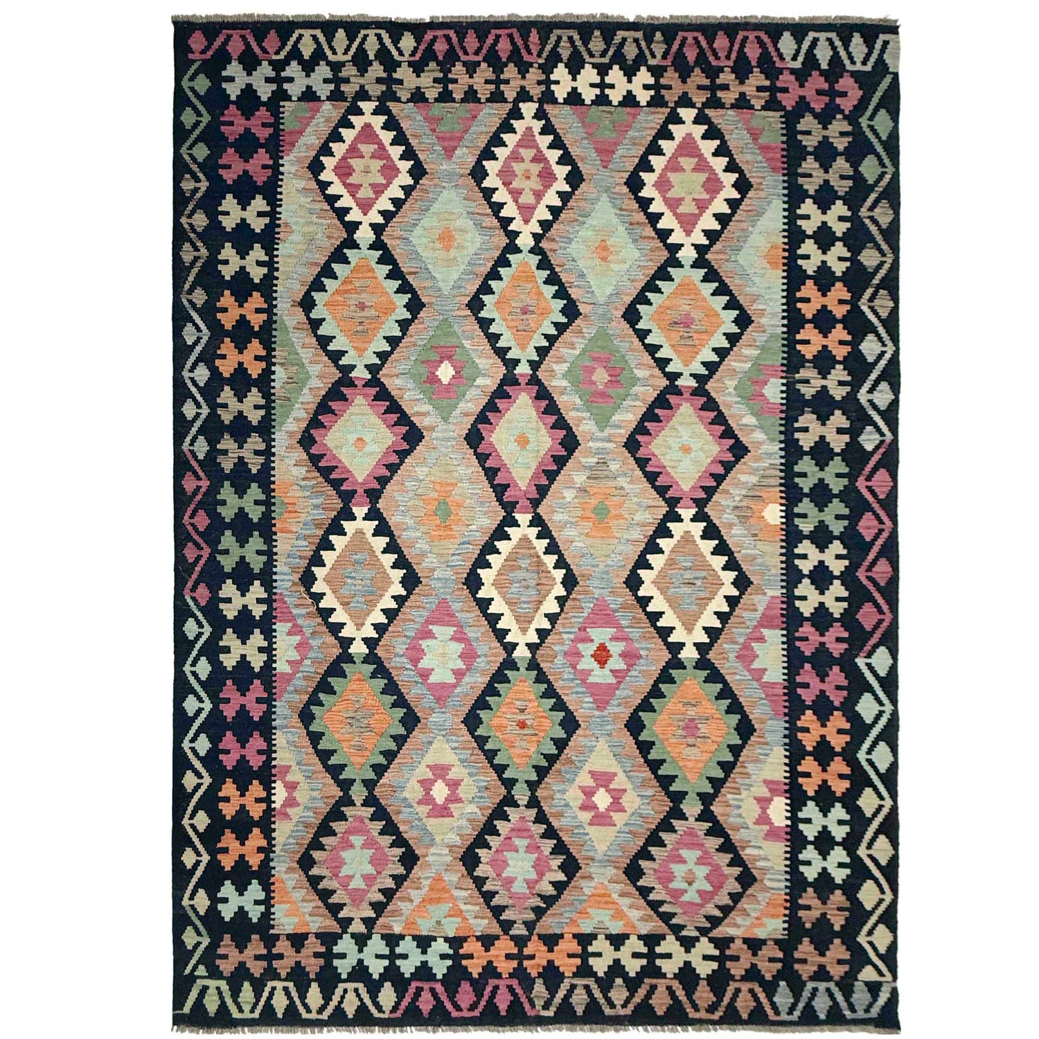 Handmade Multi Kilim Geometric 7x10 ft