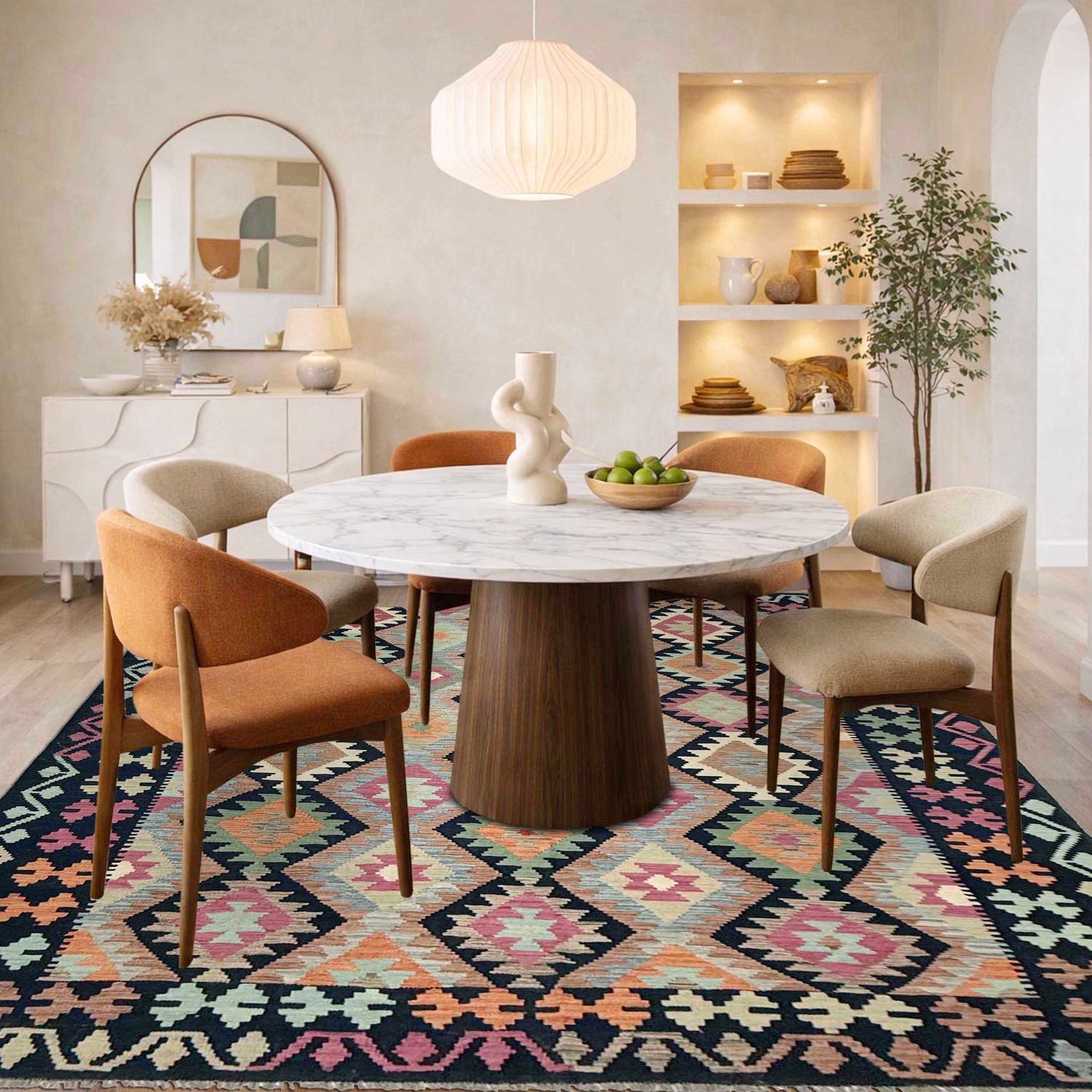 Handmade Multi Kilim Geometric 7x10 ft