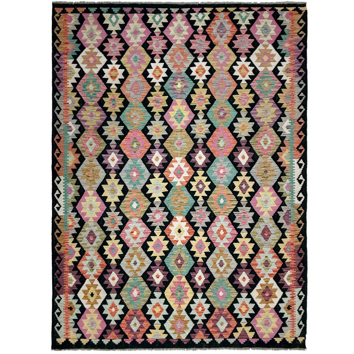 Handmade Multi Kilim Geometric 7x10 ft