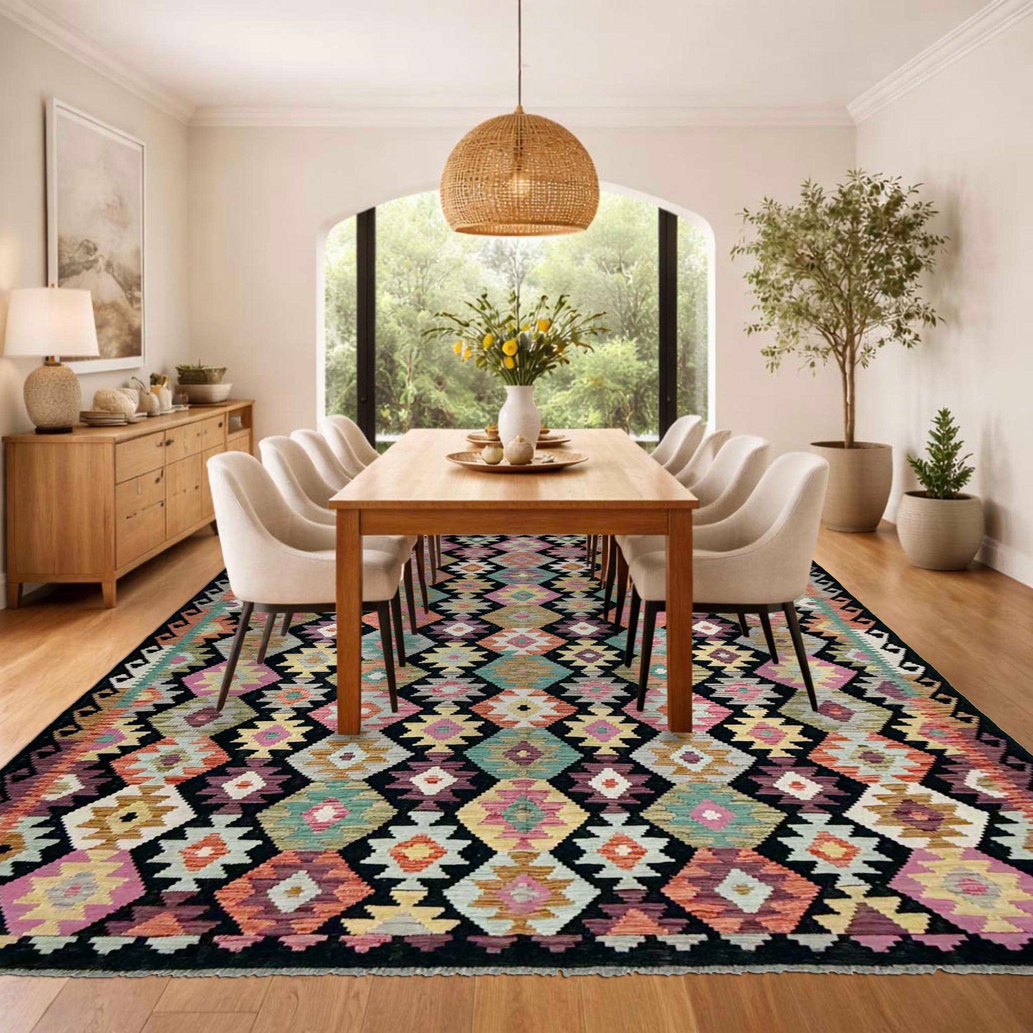 Handmade Multi Kilim Geometric 7x10 ft
