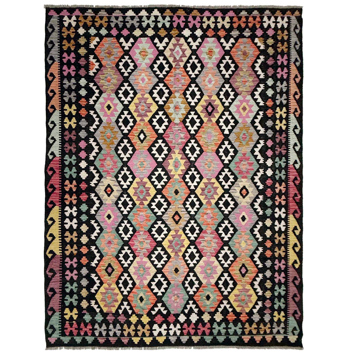 Handmade Multi Kilim Geometric 7x10 ft