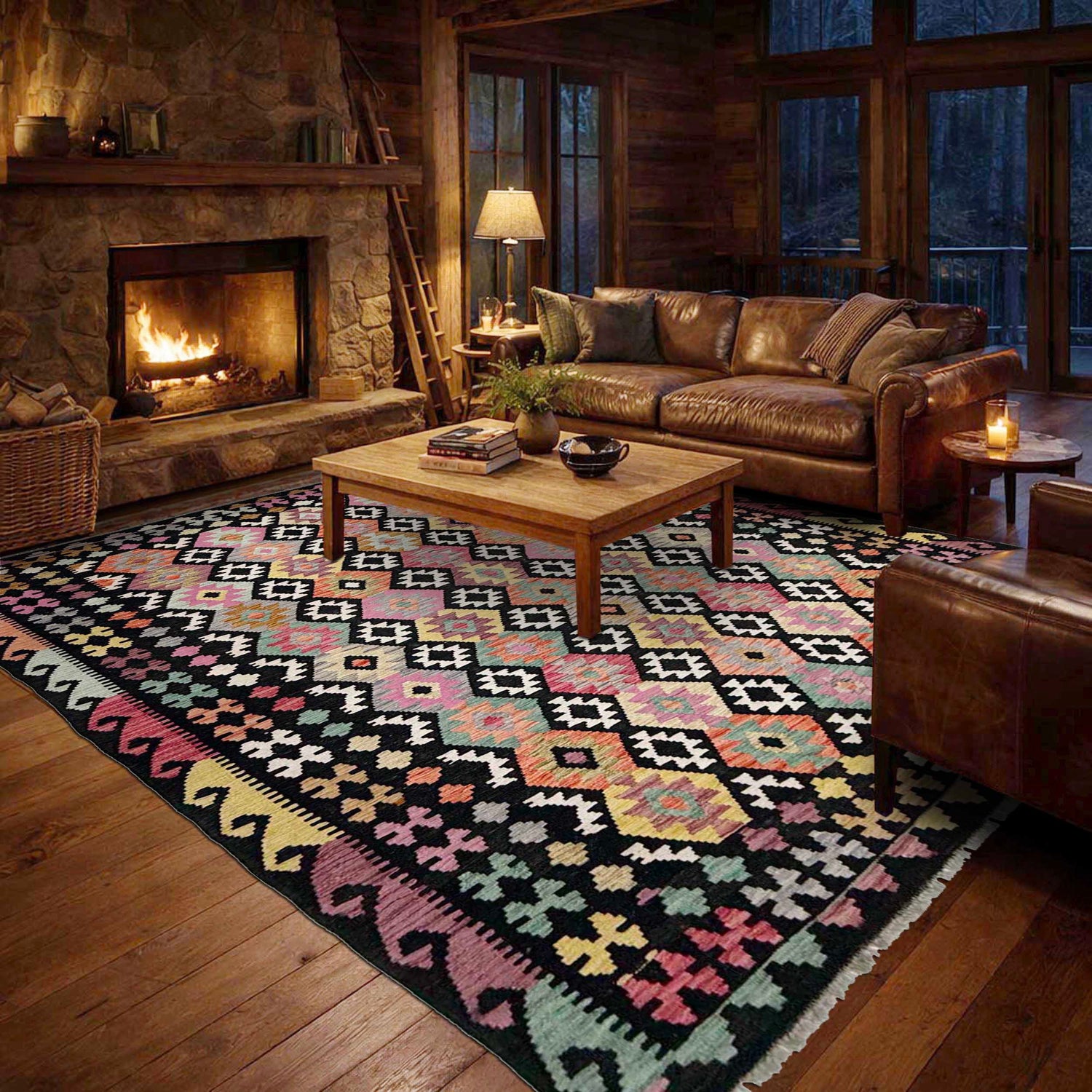 Handmade Multi Kilim Geometric 7x10 ft