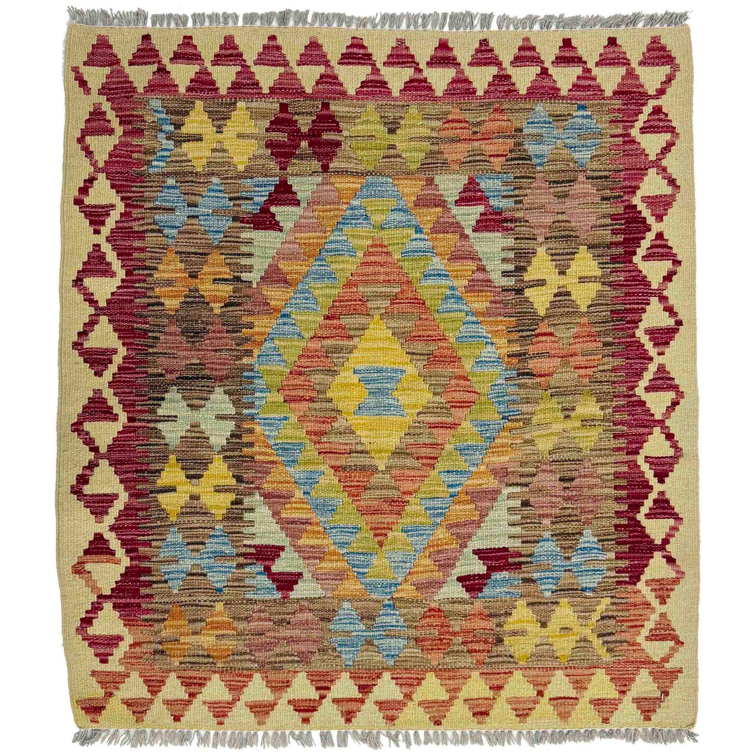 Handmade Multi Kilim Geometric 3x5 ft
