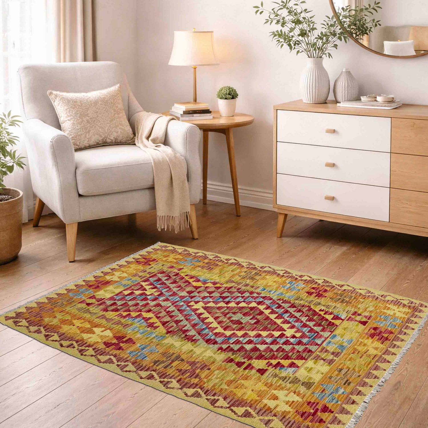 Handmade Multi Kilim Geometric 3x5 ft