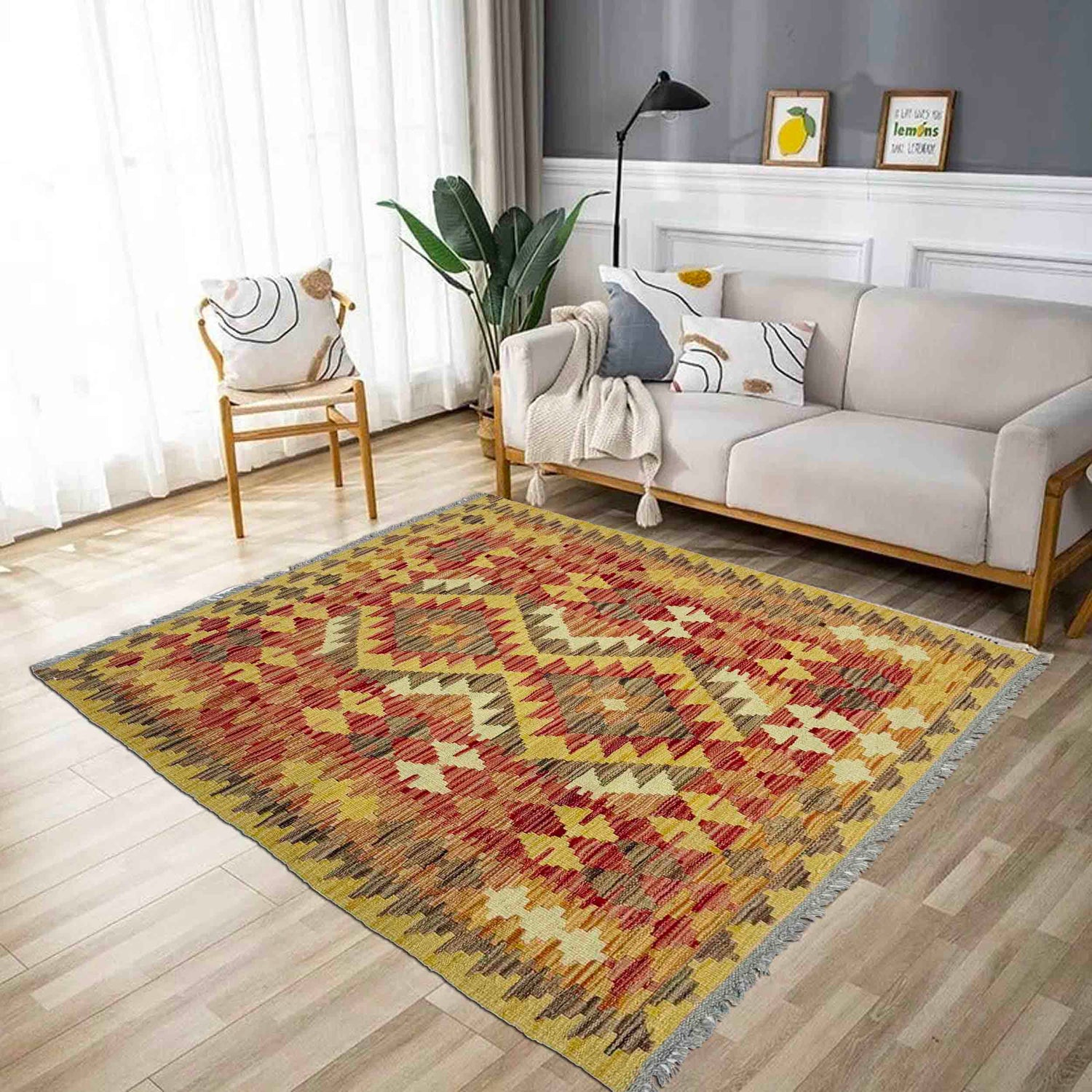 Handmade Multi Kilim Geometric 3x5 ft
