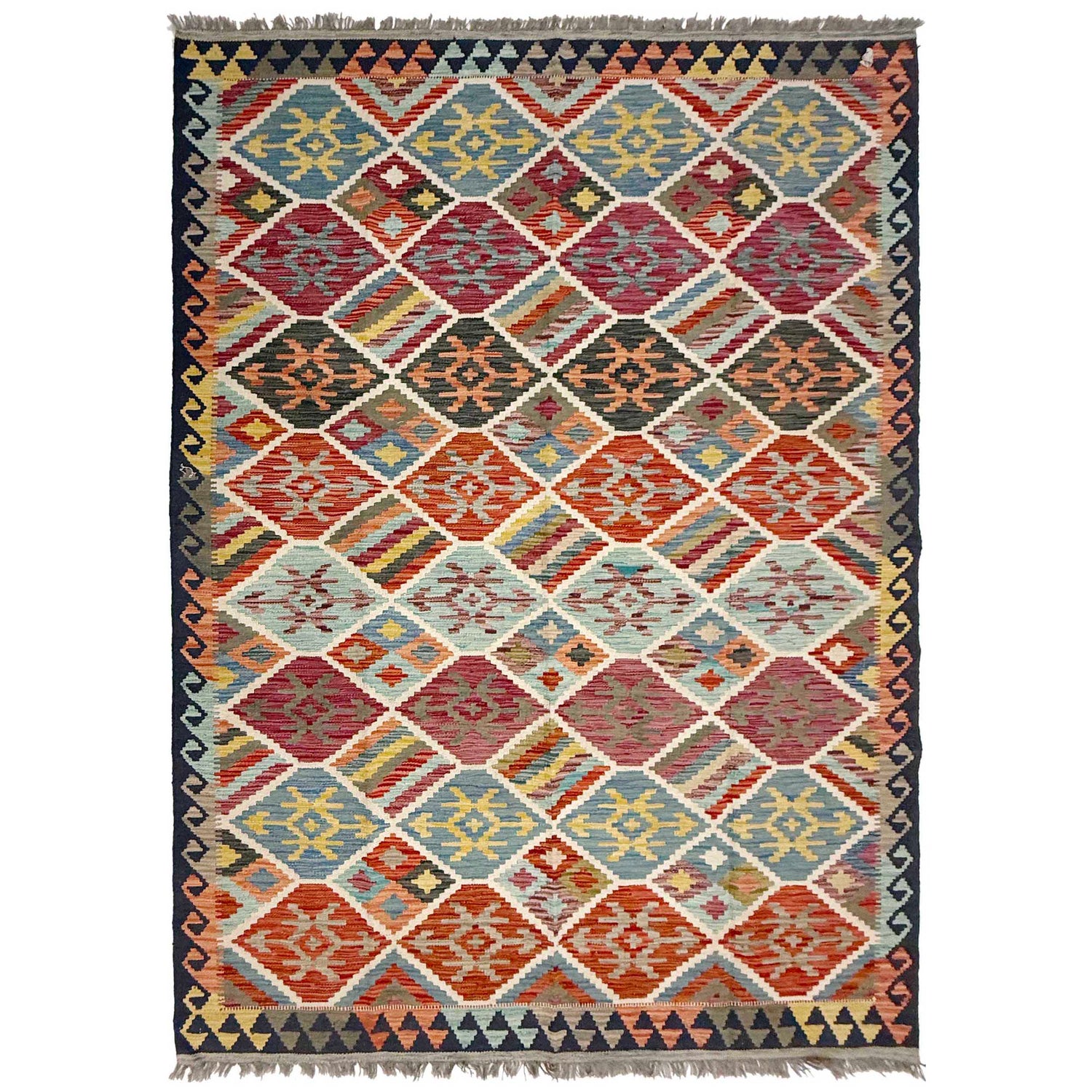 Handmade Multi Kilim Geometric 5x8 ft