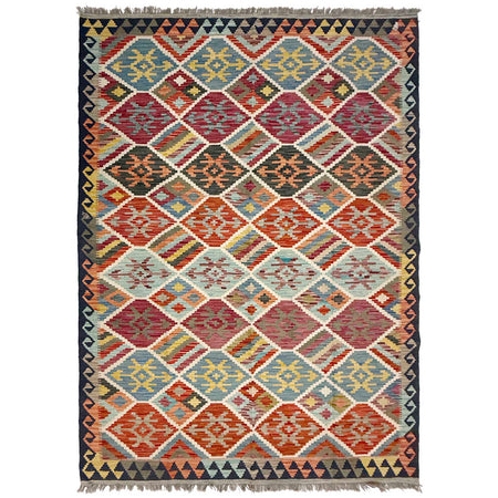 Handmade Multi Kilim Geometric 5x8 ft