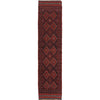 Mashwani Runner Rug Handmade Deep Red Geometric 12' Runner